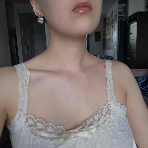 Vintage Victorian classic big white pearl and silver earrings - Picture 6 of 7